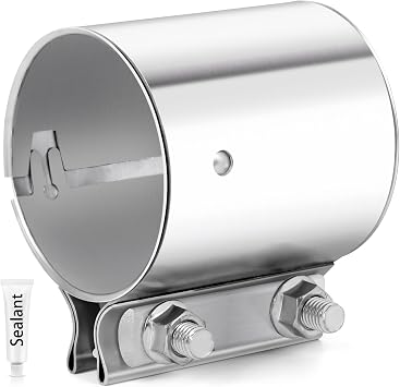 Exhaust Clamp Butt Joint 304 Stainless Steel Band Clamp Sleeve Couple Reducer 2.5 inch