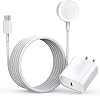 Cargador rápido para Apple Watch, adaptador USB C para iPhone y cable de carga inalámbrica portátil de 6.6 pies, compatible con Apple Watch Series 10/9/8/7/SE/6/5/4/3/2/1 1