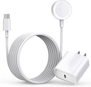 Cargador rápido para Apple Watch, adaptador USB C para iPhone y cable de carga inalámbrica portátil de 6.6 pies, compatible con Apple Watch Series 10/9/8/7/SE/6/5/4/3/2/1