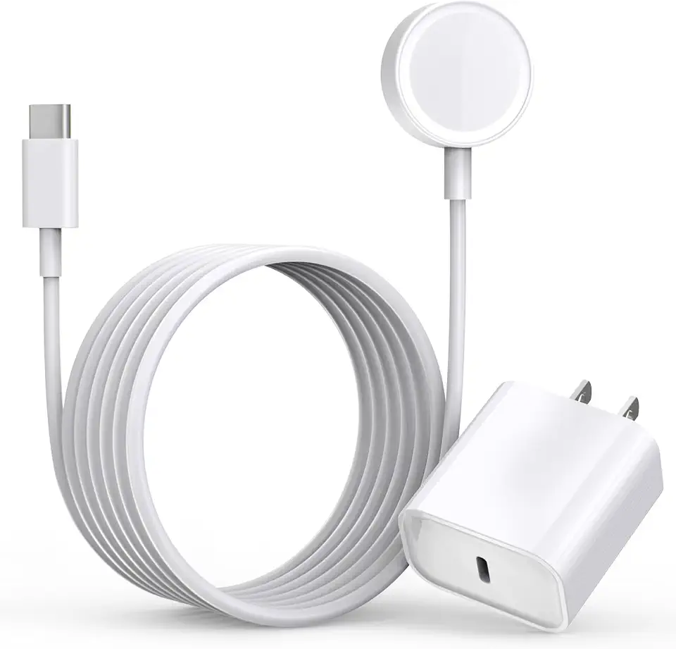 Fast Charger for Apple Watch Charger, USB C iPhone Watch Charger Plug Adapter & Long 6.6FT iWatch Portable Wireless Fast Charging Cable Cord Compatible with Apple Watch Series 10/9/8/7/SE/6/5/4/3/2/1