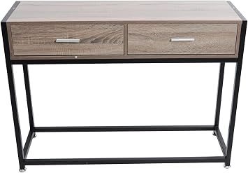 Console Table with Drawers Vanity Corner Desk 2022 New Make Up Entryway Table Narrow Sofa Table Wooden Metal Retro Industrial Brushed Nickel Handle 47 for Living Room Bedroom Bathroom Lavatory 100lbs