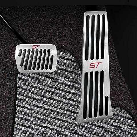 Hecotrax for Ford Explorer 2024 2023 2022 2021 2020 Aluminum Performance Pedals Set Non-Slip Accelerator and Brake Pedals Cover No Drill Brake Gas Accelerator Accessories 2Pcs(ST) Cover