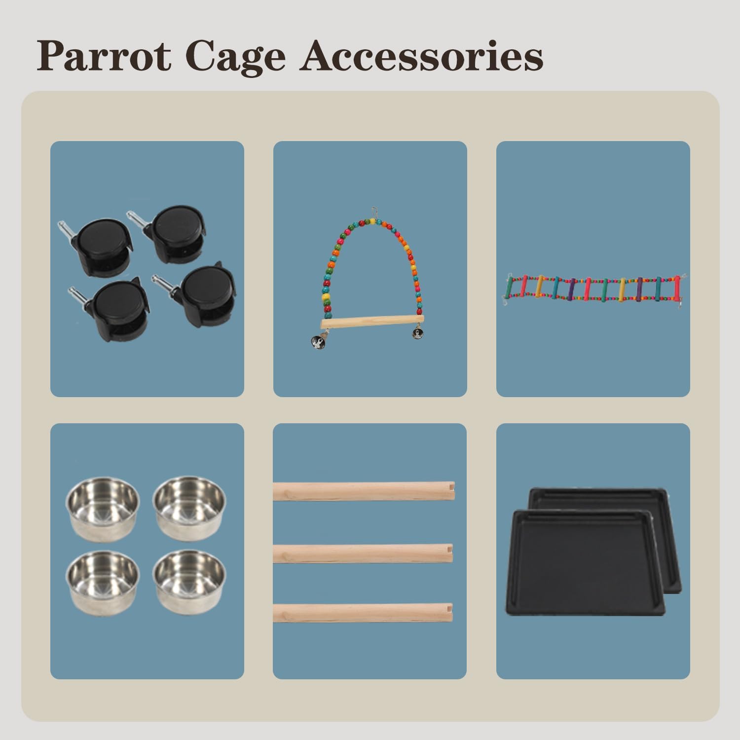 Large Bird Cages for Parakeets, Cockatiel Cage for Birds with Parrot Toys,Skirt Seed Catcher, Play Top Slide-Out Tray for Conure Canary Finch Lovebird Pigeon Budgie Quaker Parrot