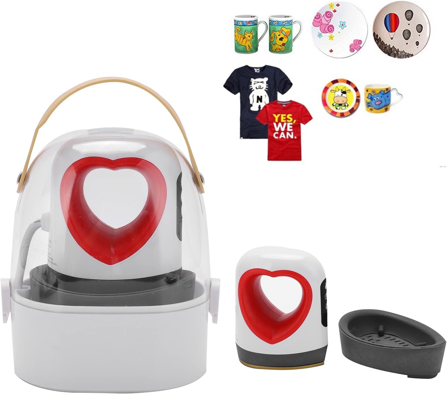 Mini Heat Press Machine Easy Press Heart Handheld Easy Heat Press Supplies for T-Shirts Shoes Clothes and Hats[US Plug 110V] Heat Press Machines