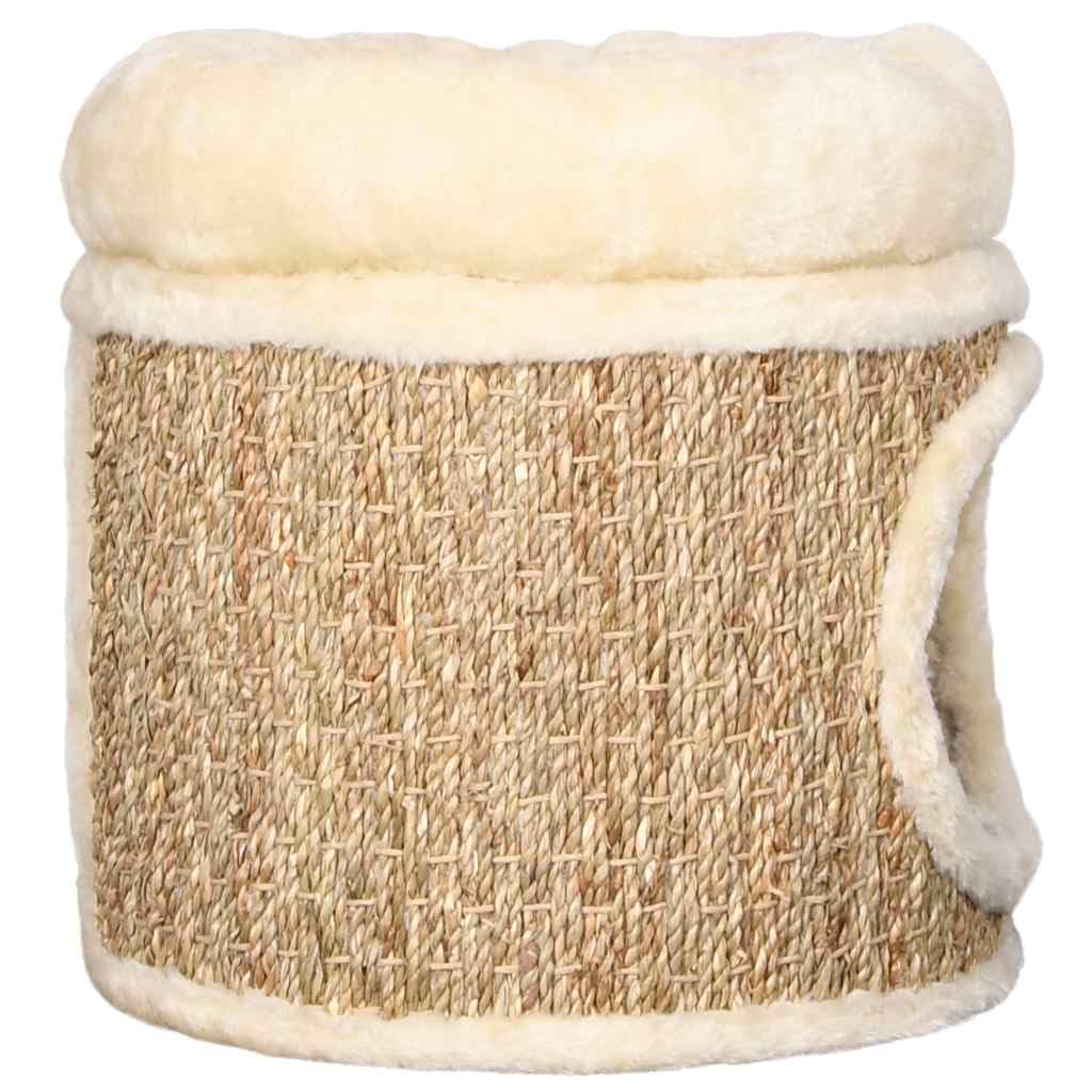 Mangloder - Casa para gatos con lujosa cama para gatos, 33 cm, hierba marina, rascador para gatos, cueva para gatos, tabla para rascar, escalar, para interior, balcón, esquina, para escalada, rascar