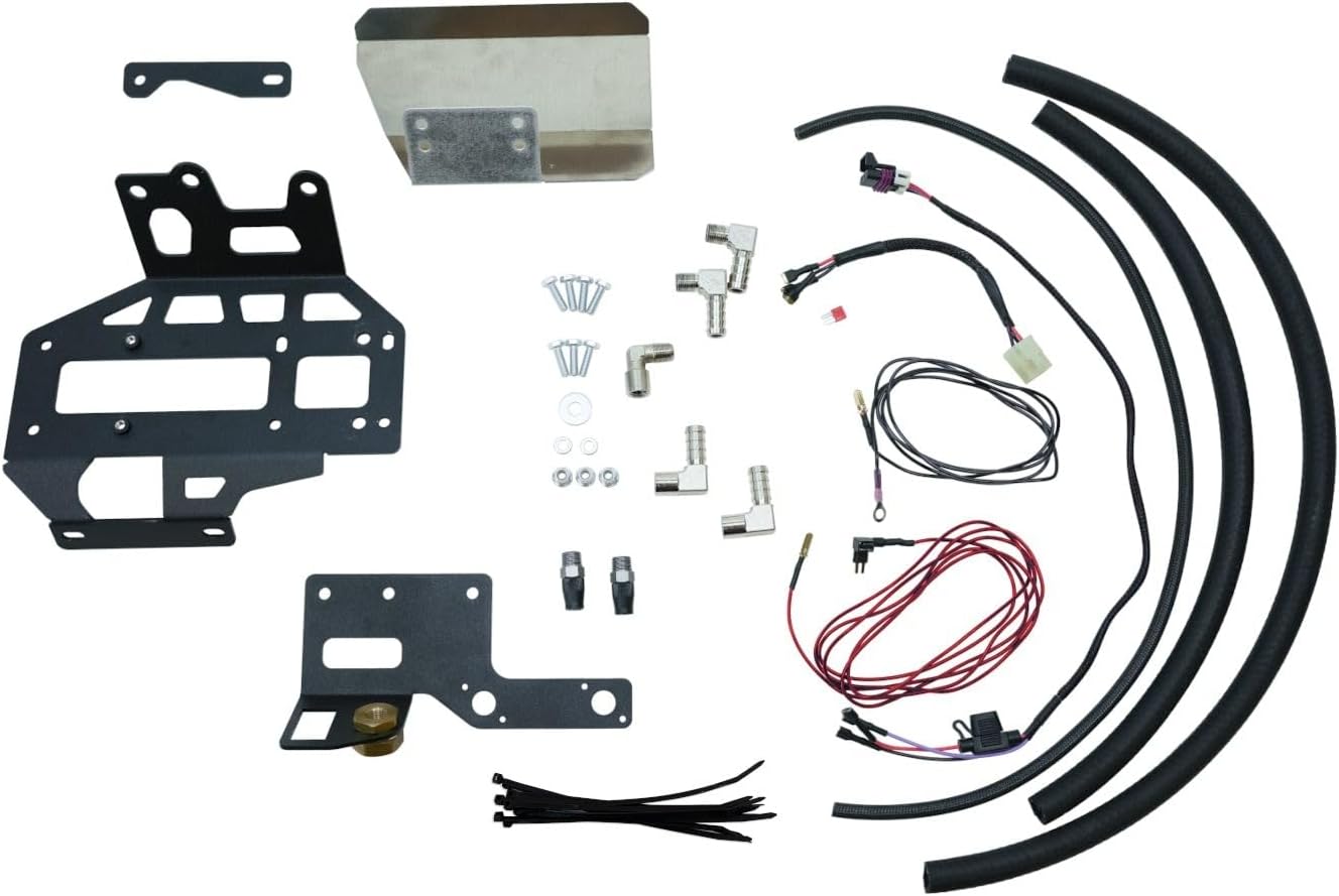 Grimm OffRoad ARB Brushless Twin Compressor Engine Bay Mounting Bracket Kit for Jeep Wrangler JL JLU and Gladiator JT with Wiring Harness and Heat Shield