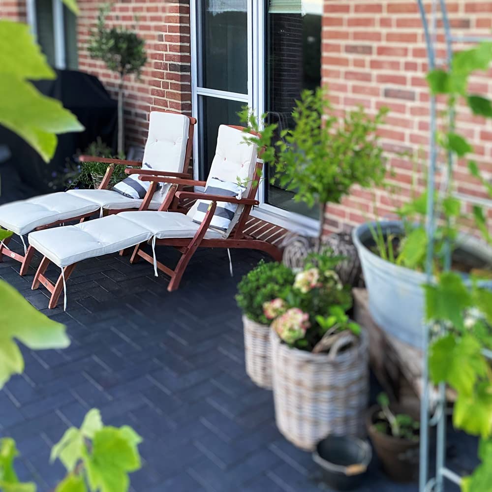 CASARIA® Tumbona Plegable Madera 2uds 160kg Carga Certificado FSC® Resistente Intemperie Reposapiés Extraíble Respaldo Reclinable