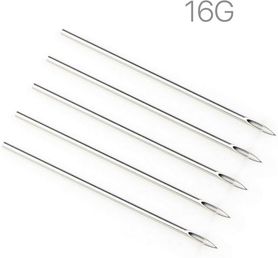 Beaute Professional Piercing Set - 41Pc Nose Piercing Kit, Stainless Steel 14G & 16G Nose Ring Studs, Sliver Color