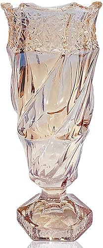 Miniatura 6 de Jarrón de vidrio de flores 1.09kg 24.1cm, estilo bohemio, para centros de mesa, boda, decoración del hogar Jarrón de vidrio (Rosa Púrpura) Morado y