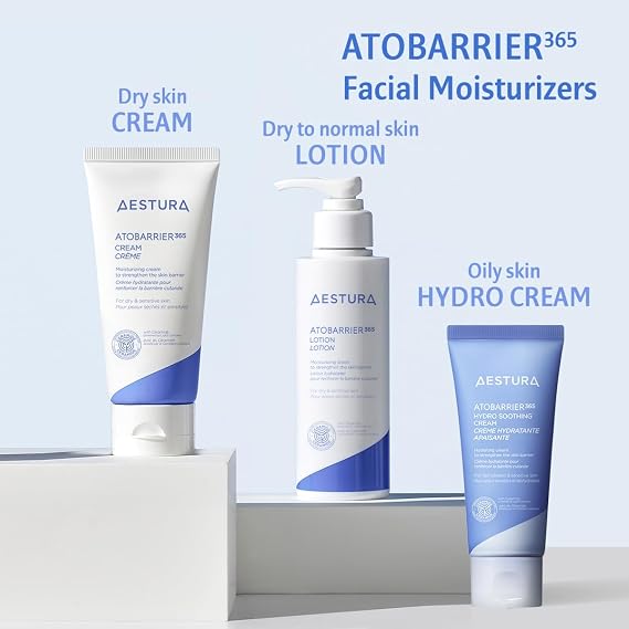 AESTURA ATOBARRIER365 CREAM with Ceramide, Korean Moisturiser, Korean Skincare, 120-Hour Hydrating Visible Capsule Moisturizer, Facial Cream for Dry & Sensitive Skin, Dermatologist Tested, 80mL