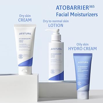 AESTURA ATOBARRIER365 CREAM with Ceramide, Korean Moisturiser, Korean Skincare, 120-Hour Hydrating Visible Capsule Moisturizer, Facial Cream for Dry & Sensitive Skin, Dermatologist Tested, 80mL