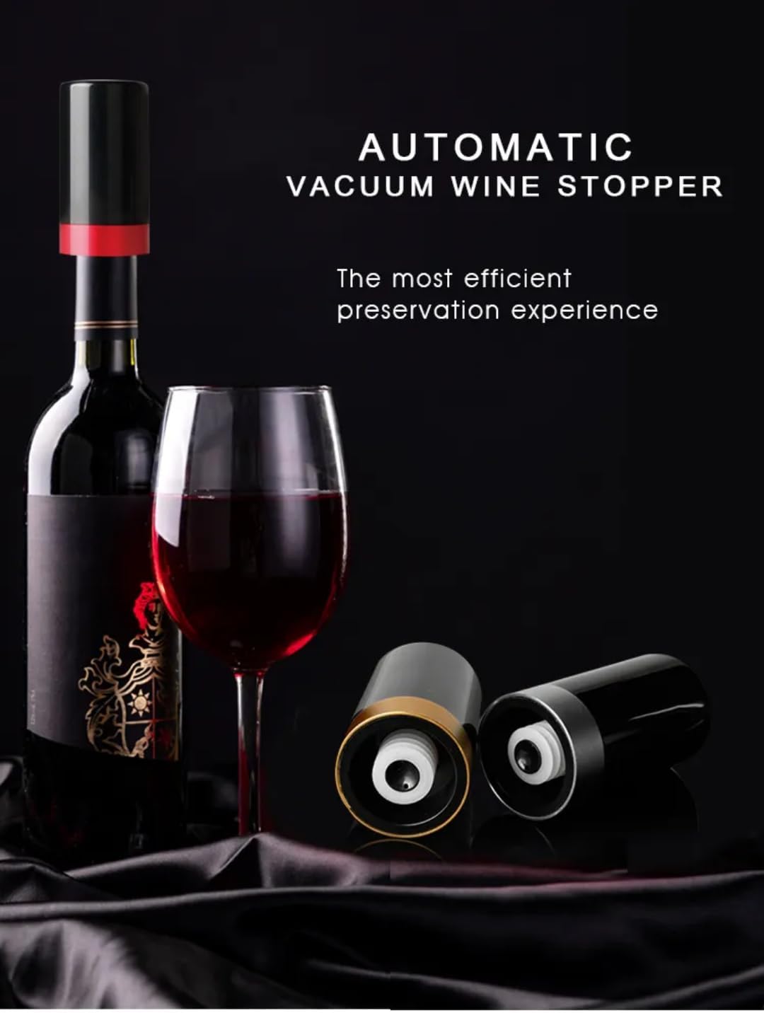 Electric Wine Opener Set with LED Display – Automatic Corkscrew Rechargeable Wine Bottle Opener, Foil Cutter, Aerator Pourer, Automatic Vacuum Stopper & USB Cable – Luxury Gift Box for Wine Lovers