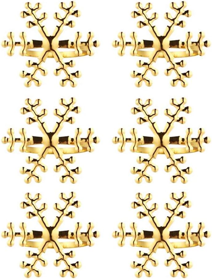 Authentic Crazy Deals VegKey Napkin Rings Snowflake Napkin Rings Set of 6 Napkin Rings for Christmas, Holidays, Thanksgiving, Easter (Gold) Promo Discount Up To 70% Off VegKey Napkin Rings Snowflake Napkin Rings Set of 6 Napkin Rings for Christmas, Holidays, Thanksgiving, Easter (Gold)