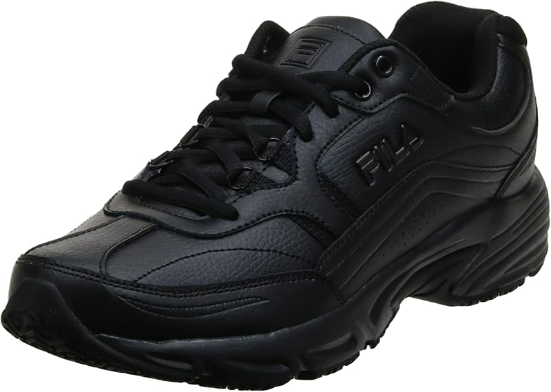 FILA Women's Memory Workshift Sneaker, Black/Black/Black, 6.5 US
