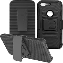 NEM Heavy Duty Holster Case Compatible with Google Pixel 1 XL 2016 Shockproof Dual Layer Cover with Kickstand & Belt Clip Black Google Pixel Extra Large
