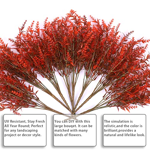 Leixi 8 Bundles Artificial Fall Flowers No Fade Faux Autumn Plants, Fake Indoor Outdoor Greenery for Thanksgiving Christmas Wedding Party Home Garden Décor (Orange) - Image 3