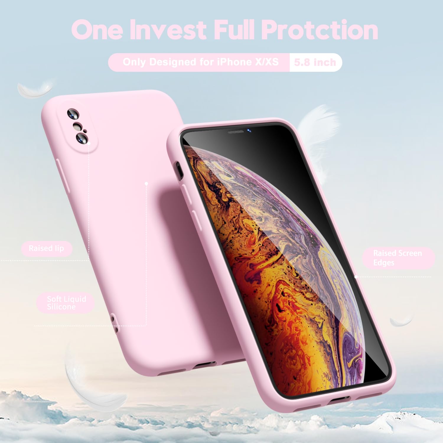 oakxco for iPhone 16 Pro Max Case Liquid Silicone, Soft Rubber Gel Elegant Aesthetic Basic Simple Cover, Cute Thin Slim TPU Matte Solid Color Plain Smooth Case for Women Girl, Light Pink — view 924