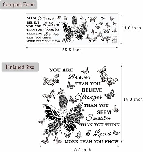 Miniatura 7 de Calcomanías de pared inspiradoras con texto en inglés "You are Quote", calcomanías de pared para despegar y pegar, decoración de pared motivacional