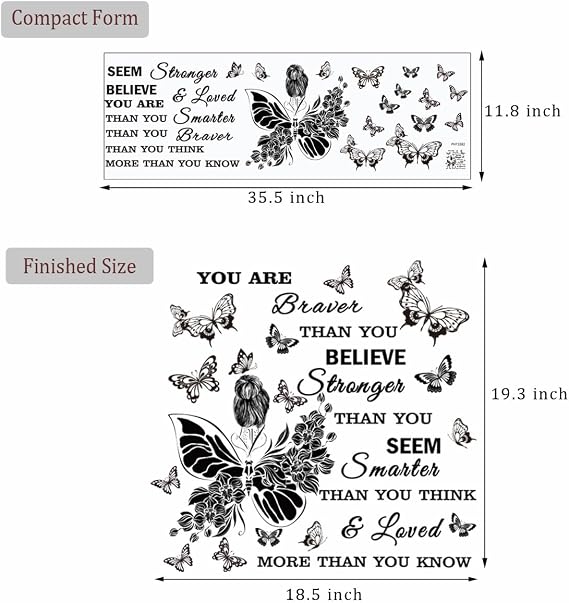 Inspirational Wall Decals You are Quote Wall Stickers Peel and Stick Wall Decor Motivational Saying Positive Wall Sticker for Girls Living Room Nursery Playroom Bedroom Daycare Decor