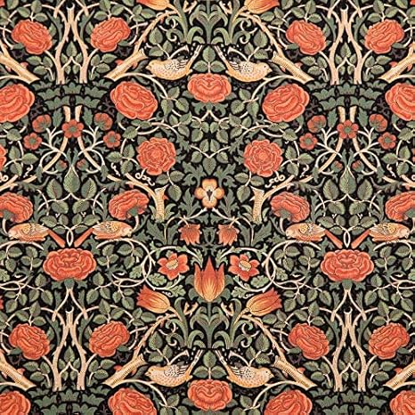 Amazon Mo 4166 ウイリアム モリス バラ ローズ Fall ブラック コットンプリント生地 布 生地 通販
