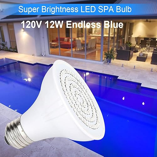 Miniatura 2 de COOLWEST Bombilla de luz LED azul para spa, 12 W, bombilla de repuesto para piscina de spa, base E26 para piscina enterrada, accesorios de luz de