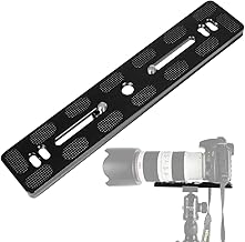 200 mm Quick Release Plate, Quick Release Plate Clamp Compatible with Arca Swiss Standard Ball Head and Clamp for Camera Tripod Ball Head with 1/4 and 3/8 Inch Screw