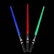 MewduMewdu Light up Saber Toy (3 Pack) with Electronic Lights and Sound Effect for Kids and Adults, Red Blue Green LED Retractable Force FX Saber Toy as Halloween, Party, Holiday Accessory and Gift