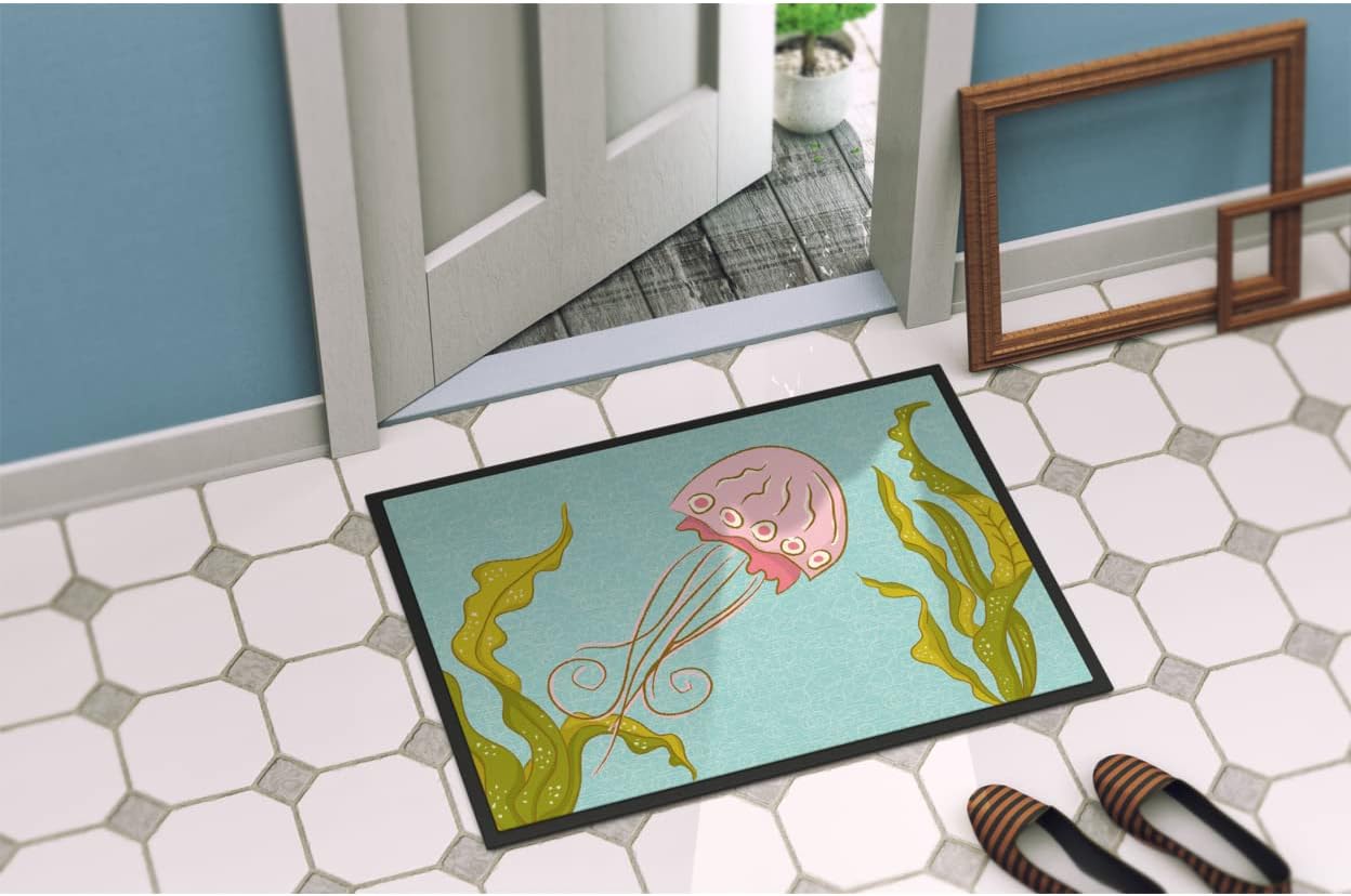 Caroline's Treasures BB8546MAT Jelly Fish Indoor or Outdoor Mat 18x27, 27" L x 18" W, Multicolor, Multicolored, 18H X 27W - Image 3