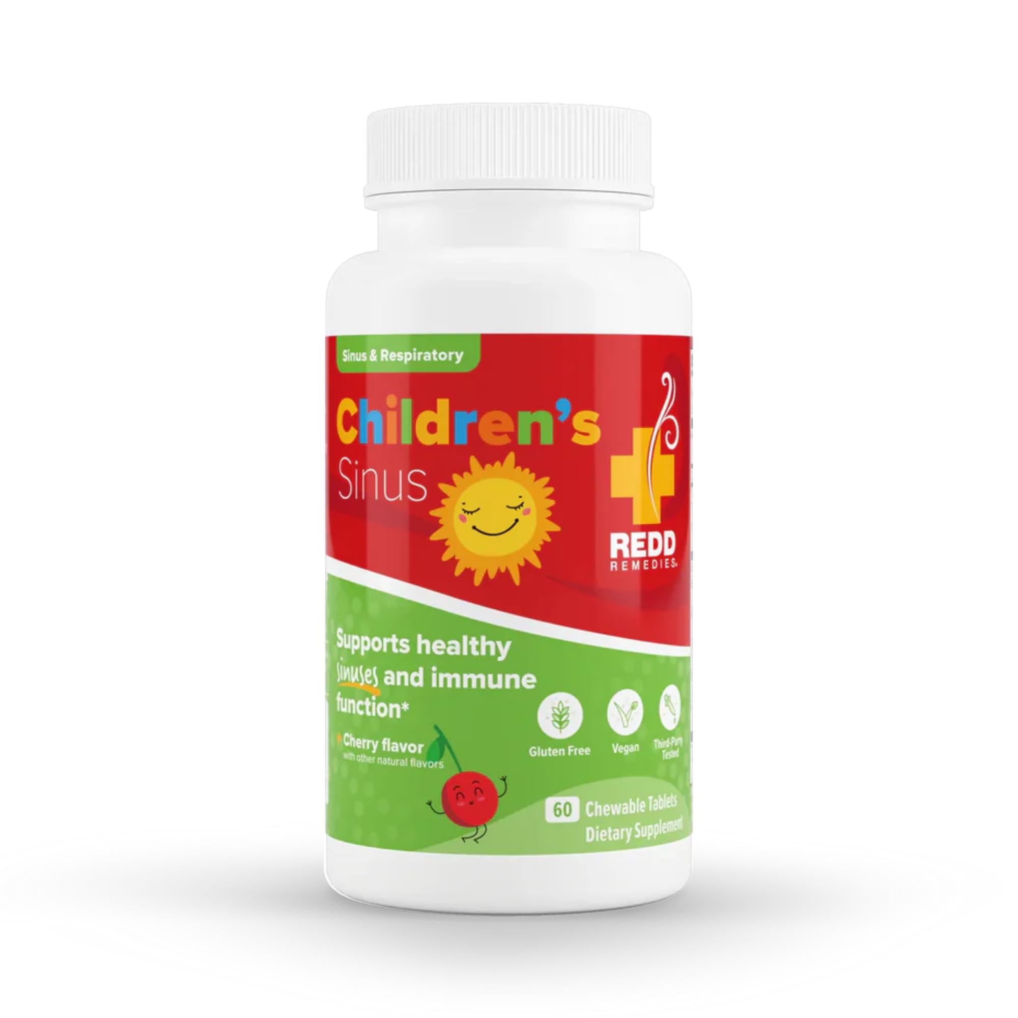Children's Sinus Support, Immune and Respiratory Health Formula, Cherry Flavor, 60 Chewable Tablets