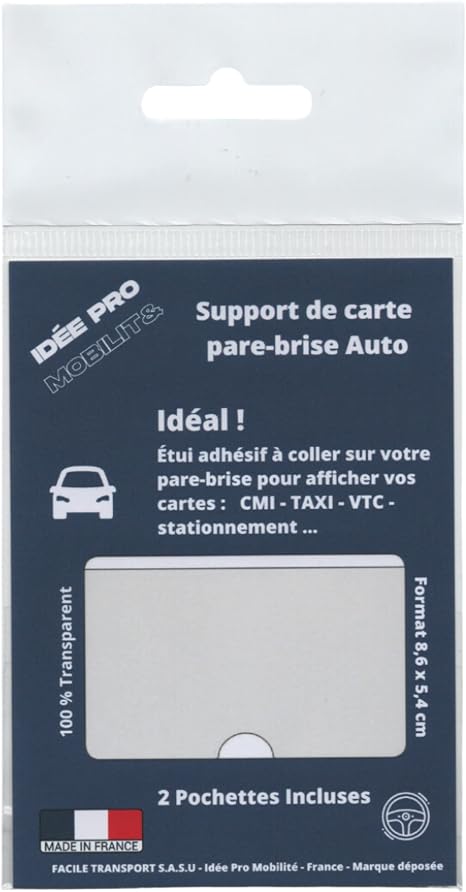 Support Pare-brise Pour Carte CMI Et Professionnelles - Lot De 10 Pochettes Transparentes 95x65mm | Autocollant Universel - 2