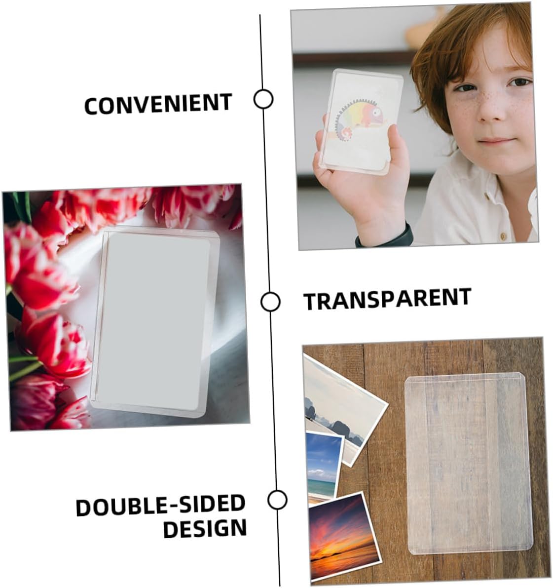 150pcs Photo Holders Double-Sided Protective Sleeves for Cards Lightweight and Portable Storage for Albums and Collectibles