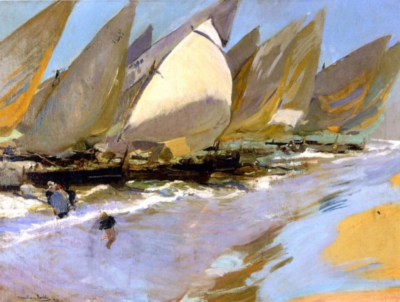 Toile Bateaux de pêche Sorolla 60x90cm : Sublimer un Grand Mur Vide facilement