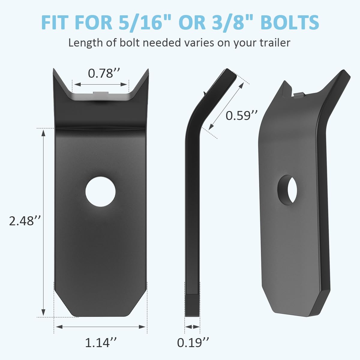 24pcs Black Deck Clips for Trailer Wood Floor Hold Down Clips Heavy Duty Plated Steel Bearclaw Deck Board Decking 1/4" Plate Clamp