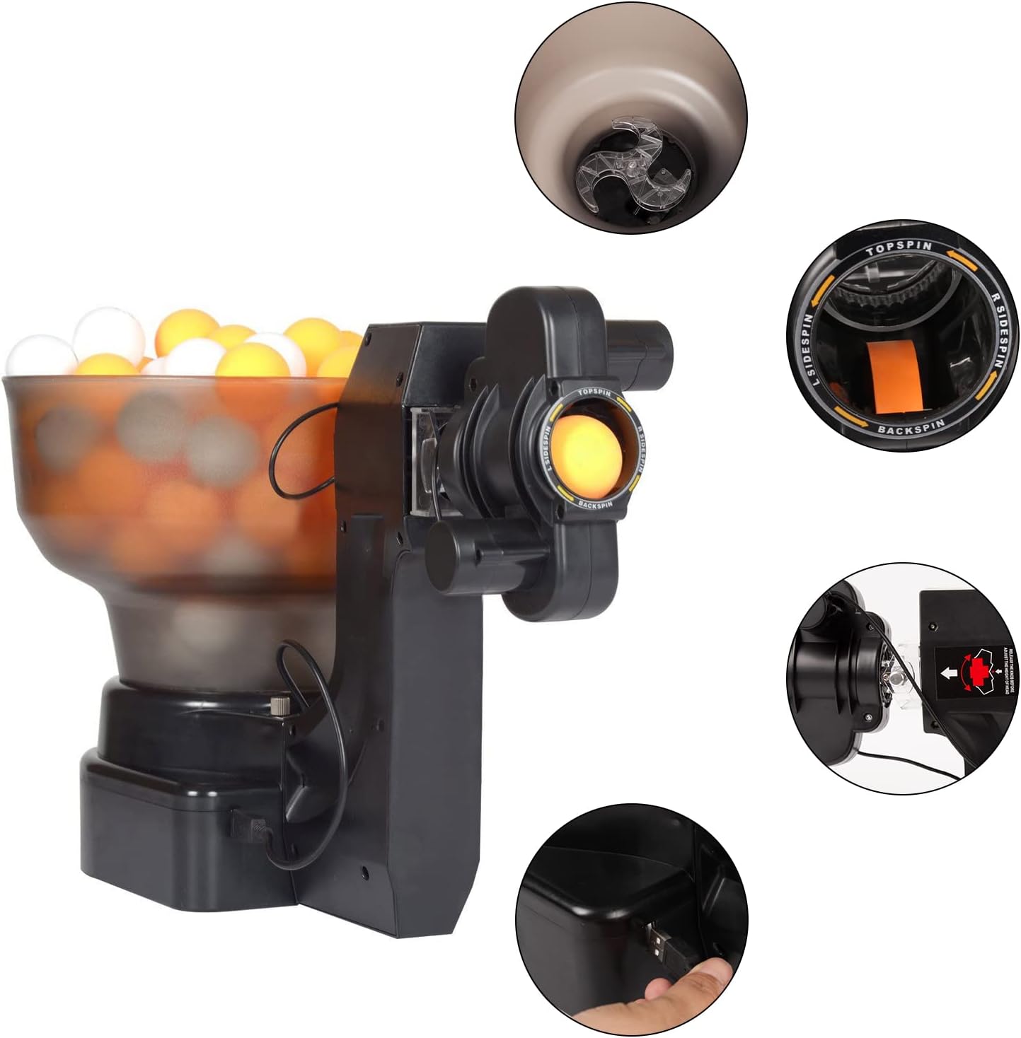 Buy WISIMMALL Table Tennis Robot, 36 Different Spin Balls Ping Pong