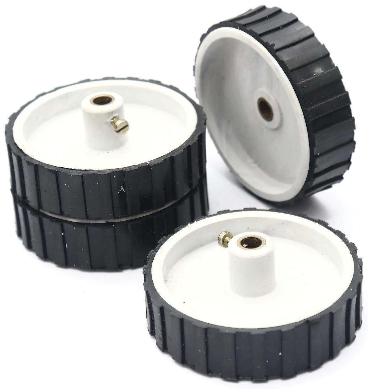 set of 4 white Gear Motor Robotic Wheel 70 X 20mm for electronic ...