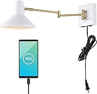 Vista 1 de JONATHAN Y JYL1302A Hygge - Brazo oscilante de 16 pulgadas, 1 luz moderna de hierro de mediados de siglo, puerto de carga USB, lámpara LED