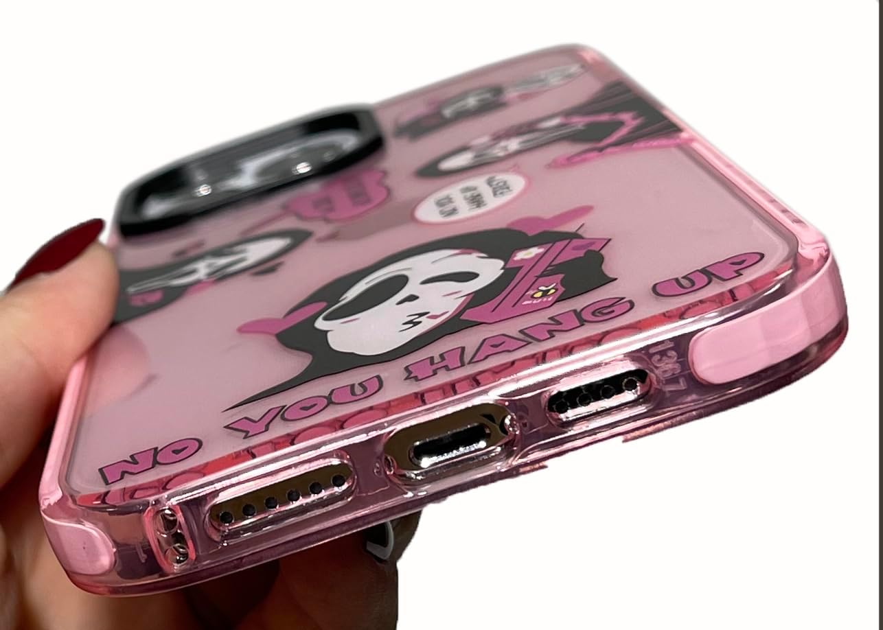 Cute Skull Skeleton Case for iPhone 17, Scream Horror Movie Printed, Soft TPU Clear Kawaii Shockproof Cover for Women Girls Cool Funny Cartoon Halloween Phone Cases for iPhone 17 image 4