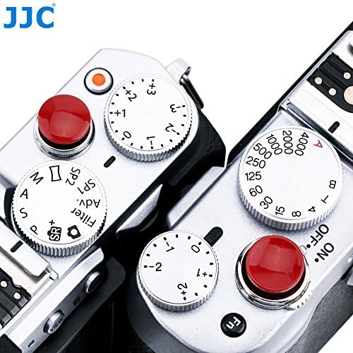 JJC SRB Soft Release Button for Cameras with a Shutter Release Socket (Convex/Concave Surface Pack)  Dark Red Kit