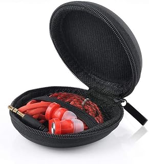 1 Pack Earphone Case Headphone Earbud Hard Protective Carrying Case Bag，Black Without Mesh Pocket