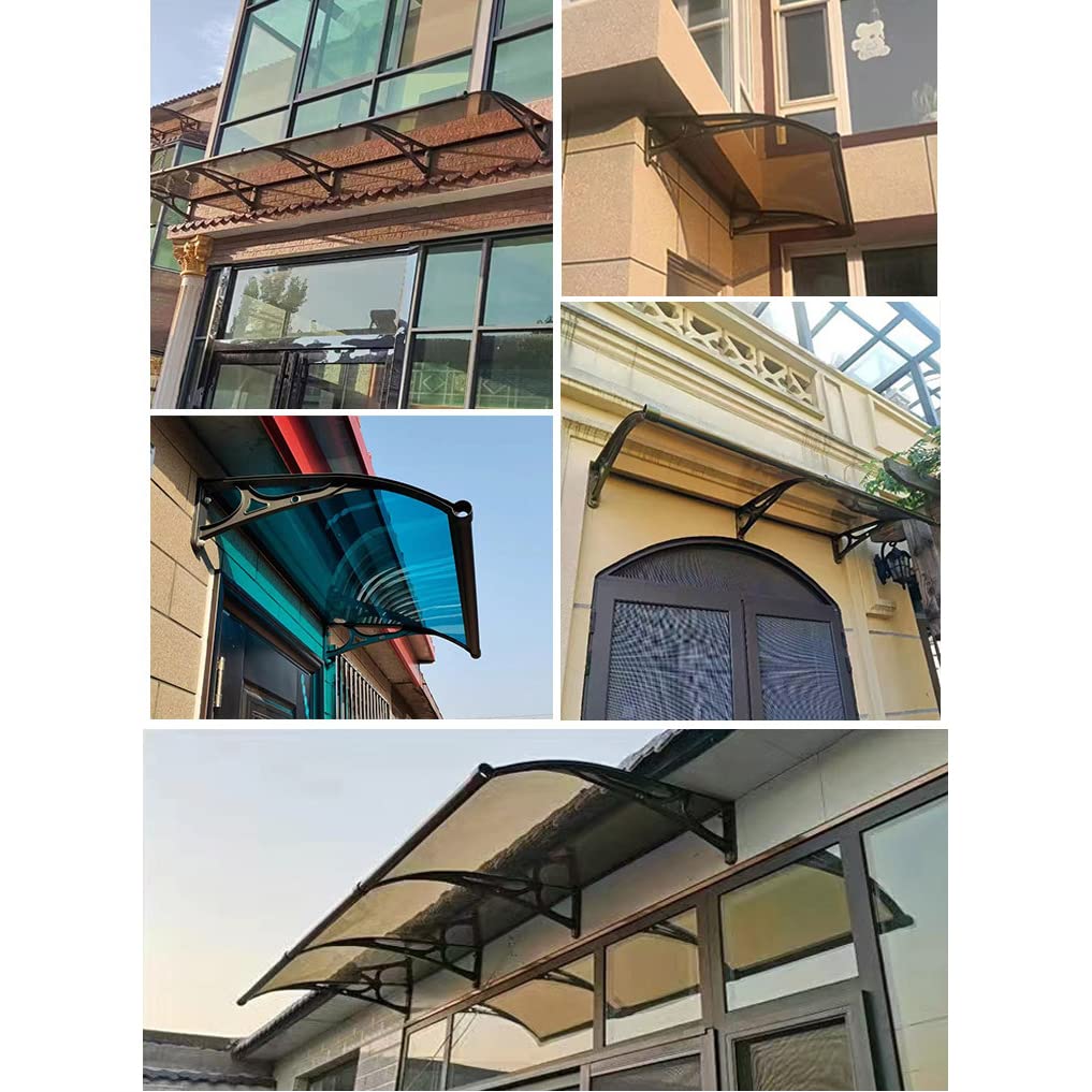 Lar Polycarte baldachim na drzwi ningSlish Patio i ogród, pokrowiec wejściowy, idealny na balkon i taras (60 x 60 cm) ochrona na zewnątrz