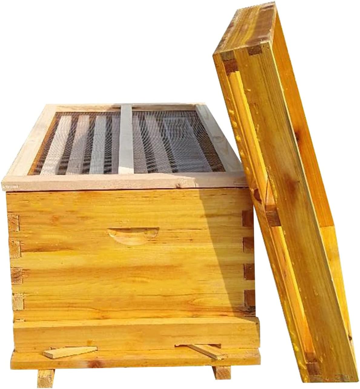 ミツバチ 巣箱 杉材 蜜蜂飼育箱 煮蝋 蜜蜂巣箱 長さ51cm 幅41cm 厚さ2cm 養蜂箱 ハンドメイド 耐久性 ミツバチ養殖 