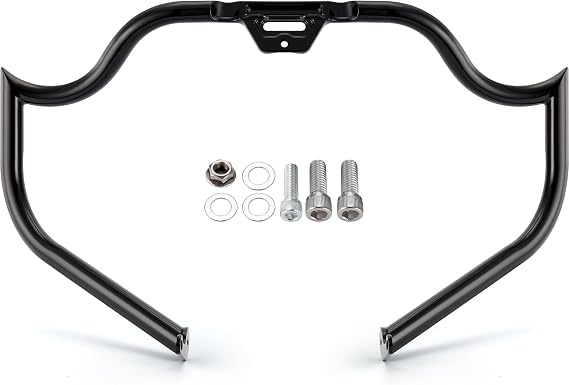MoKitDora Softail Crash Bar Engine Highway Guard for 2018-later Fat Bob Low Rider Street Bob Heritage Sport Glide Fat Boy Breakout Silm Models, Gloss Black