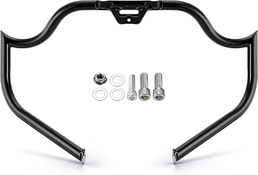 MoKitDora Softail Crash Bar Engine Highway Guard for 2018-later Fat Bob Low Rider Street Bob Heritage Sport Glide Fat Boy Breakout Silm Models, Gloss Black