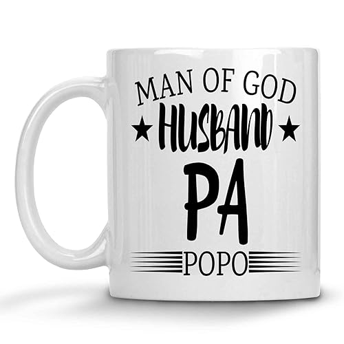 Miniatura 1 de Humorous Gift Christian Prayers Gift for Man Of God Husband and Popo Family Members - Believers Quote on Vintage 11 Oz White Ceramic Coffee Mug