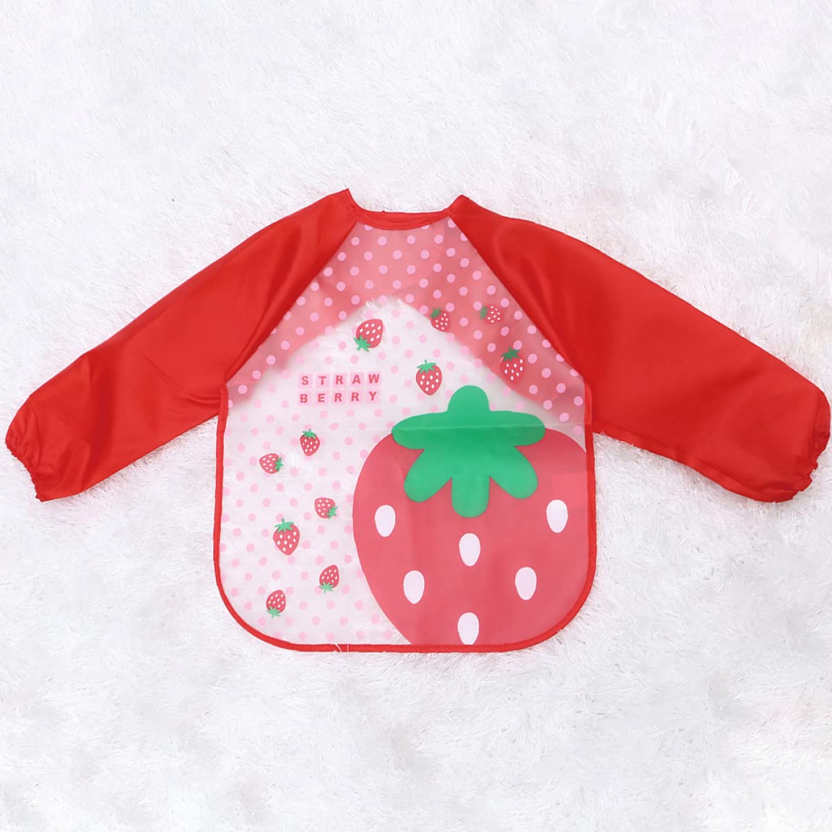 TOYANDONA 6pezzi Grembiuli Da Disegno Impermeabili Per Maniche Lunghe e Design Di Fragole Rosse Per Pittura e Cucina Facili Pulire e Riutilizzabili