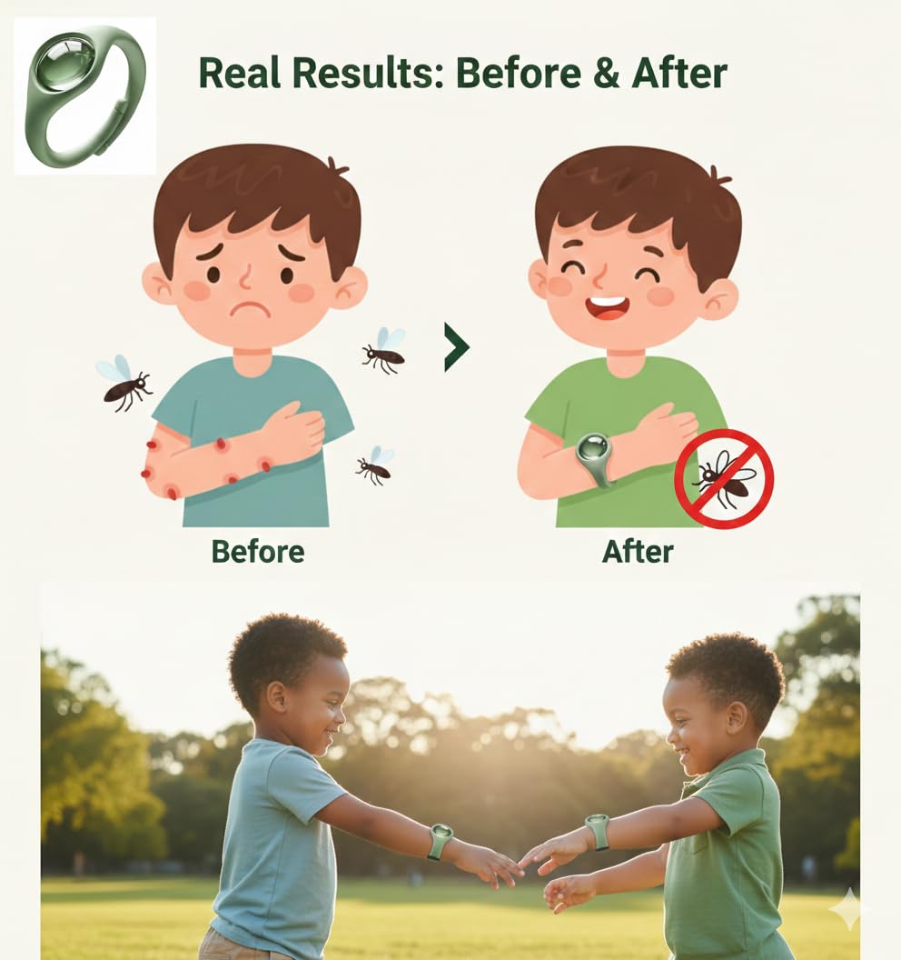 Arta Mosquito Repellent Wrist Band, Natural DEET Free Bracelet, Silicone Adjustable Mosquito Repellent Band with Natural Oil Cartridge, Lightweight Travel Insect Repellent for Indoor & Outdoor Use 2