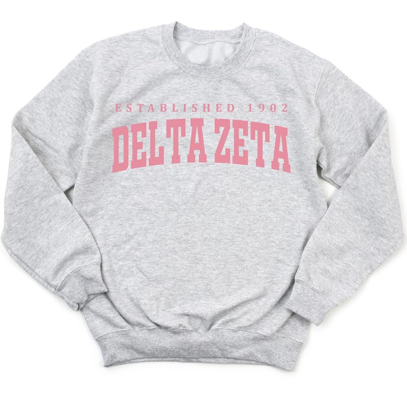 Delta Zeta Sweatshirt - Dee Zee Bold Letters Sorority Crewneck Sweatshirt