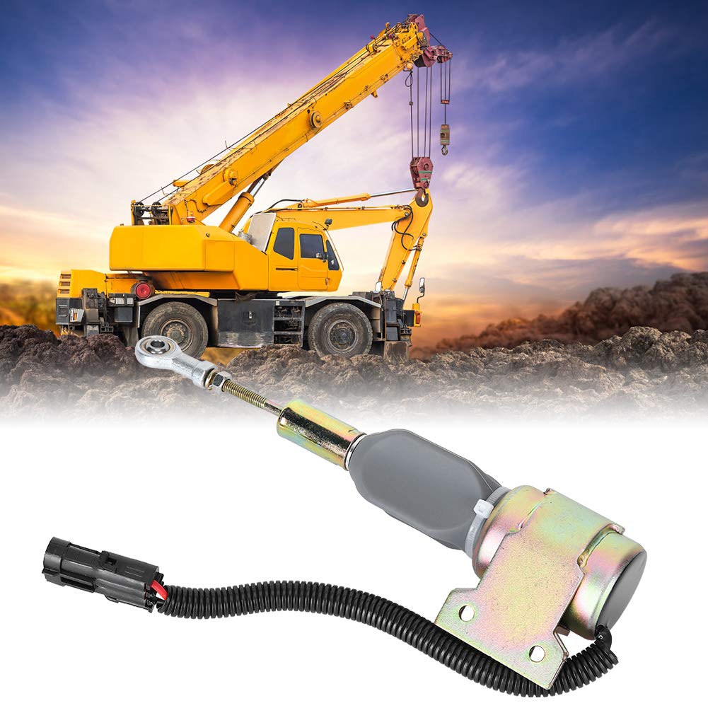 Válvula solenoide de cierre del motor de 24 V, 3932530 SA 4756 24 Válvula solenoide de corte de combustible del motor apta para Cummins 4BT 6BT5