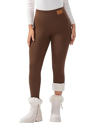 JK SUE JONES Women Winter Warm Thick Leggings Fleece Lined Stretchy Soft Thermal Sherpa Pants High Waist Tights