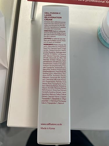 Miniatura 7 de Cell Fusion C Crema de rejuvenecimiento láser, retinol, bakuchiol y 5 péptidos, arrugas, líneas finas, piel seca, hidratante para complexión